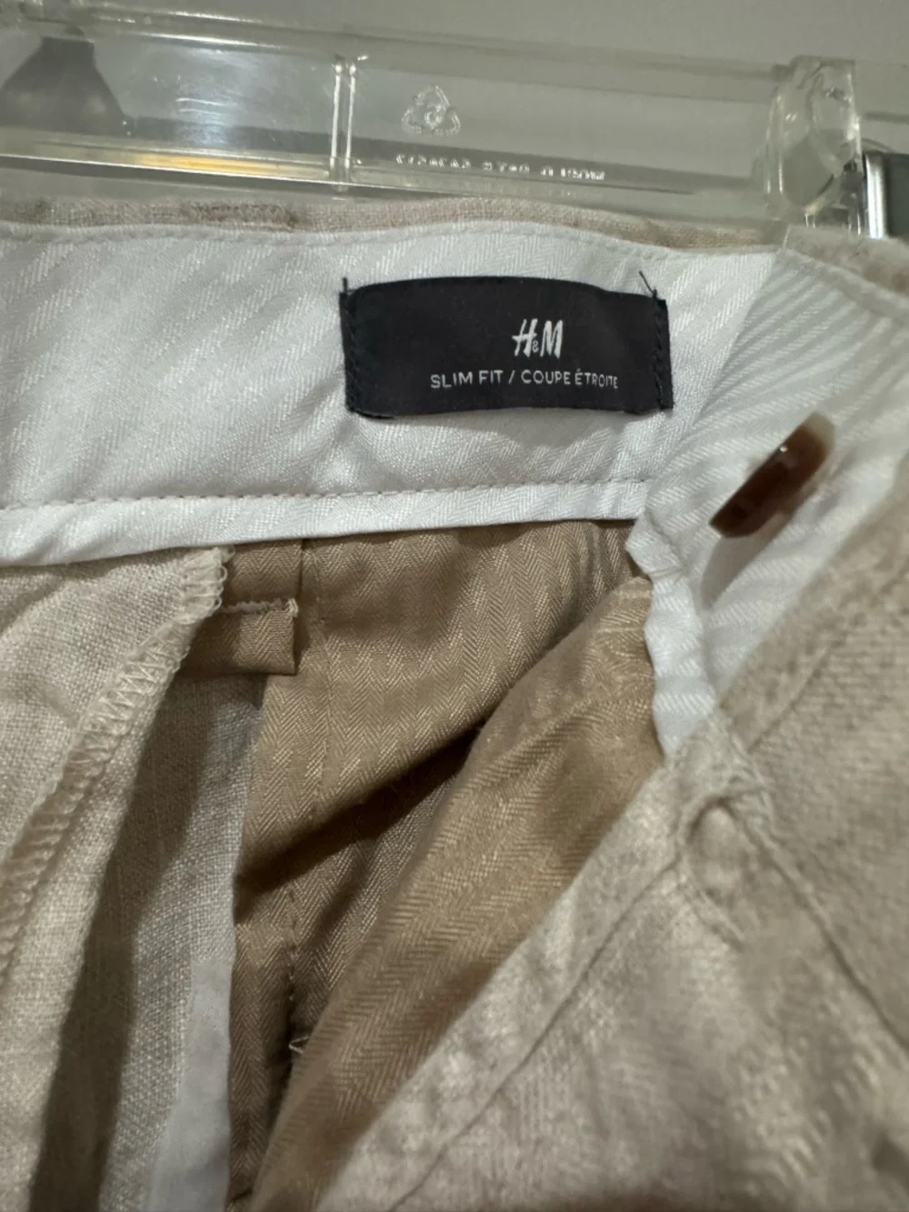 NWOT H&M Men's Linen Chinos in Light Beige